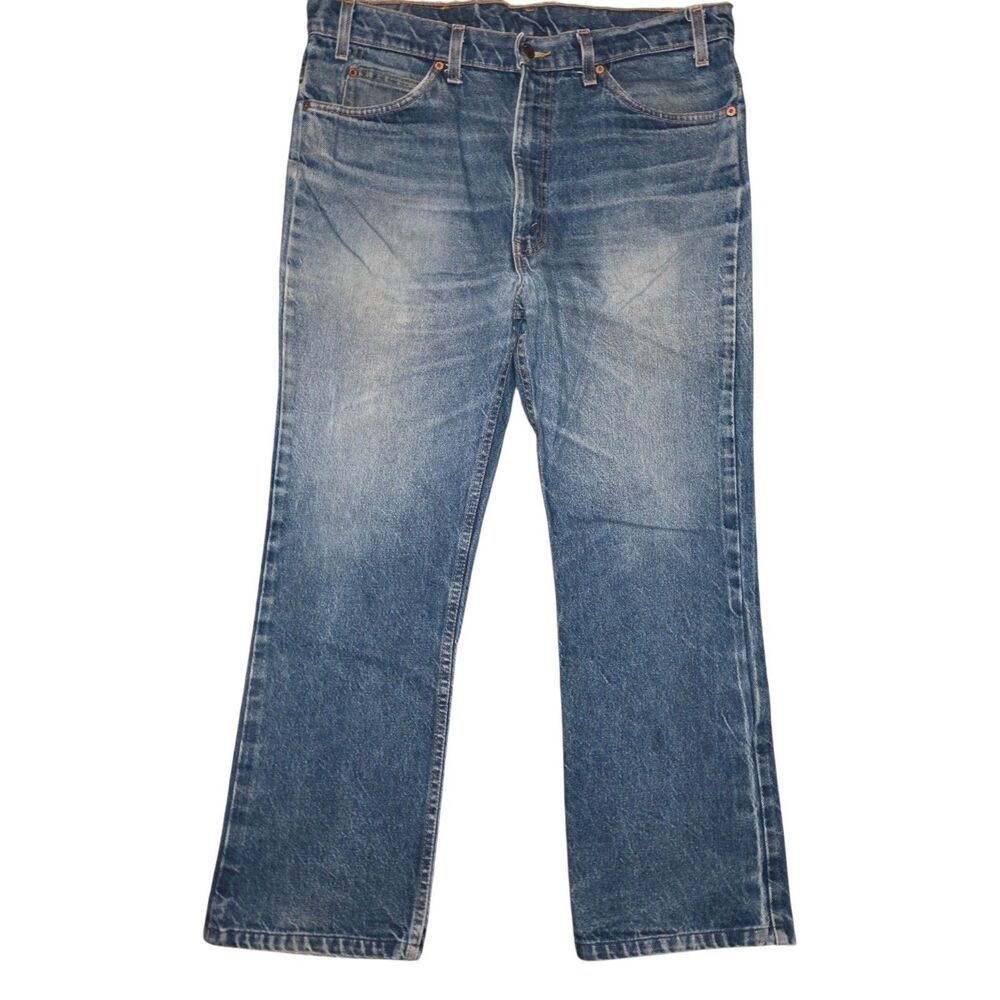 Vintage Levi's 517 Orange Tab Bootcut Jeans Medium Wash Mens 38x30 EUC Made USA